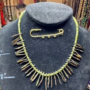 Lucas Lameth Peridot and Green Pearl Necklace